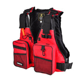 Safety Strap Fishing Vest Adjustable Men Women Multi-Pocket Swimming Life Jacket for Fly Fishing Outdoor Boat Drifting Survival