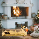 Santa Advent Calendar Wooden Sleigh Advent Calendar With Moving Block Christmas Decoration For Dining Table Fireplace Coffee