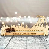 Santa Advent Calendar Wooden Sleigh Advent Calendar With Moving Block Christmas Decoration For Dining Table Fireplace Coffee