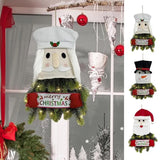 Santa Claus Pendant Wreaths Light Up Warm Santa Claus Wreath For Christmas Indoor Outdoor Seasonal Decors For Dining Room