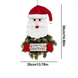 Santa Claus Pendant Wreaths Light Up Warm Santa Claus Wreath For Christmas Indoor Outdoor Seasonal Decors For Dining Room