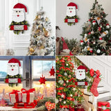 Santa Claus Pendant Wreaths Light Up Warm Santa Claus Wreath For Christmas Indoor Outdoor Seasonal Decors For Dining Room