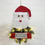 Santa Claus Pendant Wreaths Light Up Warm Santa Claus Wreath For Christmas Indoor Outdoor Seasonal Decors For Dining Room
