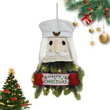 Santa Claus Pendant Wreaths Light Up Warm Santa Claus Wreath For Christmas Indoor Outdoor Seasonal Decors For Dining Room