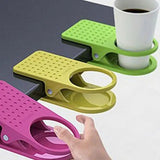 Saucer Clip Desk Clip-On Cup Holder Stand Classroom Train Offices Compact Holder With Clip For Mugs Coffee Cups Insulated Mugs