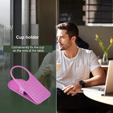 Saucer Clip Desk Clip-On Cup Holder Stand Classroom Train Offices Compact Holder With Clip For Mugs Coffee Cups Insulated Mugs