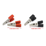 10PCS New 33MM/48MM Plastic Handle Test Probe Metal Alligator Clips Connector Connect Socket Plug Crocodile Power Clip Red+Black
