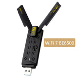 WiFi 7 USB WiFi card BE6500 6500Mbps USB3.0 802.11BE WiFi Dongle 2.4G/5G/6GHz Network Card For Win10/11 Driver Free