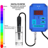 PH Controller Digital pH Meter Water Purity Acidity Detector Electrode HI/LO Alarm Accuracy Tank Aquarium Pool Liquid Monitor