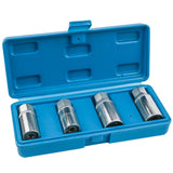 4pcs Damaged Screw Extractor Drill Broken Stud Removal Socket Tools Bolt Extractor with Solid Storage Case 6/8/10/12mm