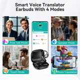 Language Translator Earbuds Earphones 150 Languages Instant High Accuracy Portable White