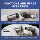 Premium LED 61mm Internals Water Spray Quick Coupligs for Air Turbines High Speed Handpiece Connect 6 Holes SDentals Chair