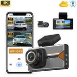 New 4K+4K front and rear dual recording supports GPS track high-definition night vision driving recorder