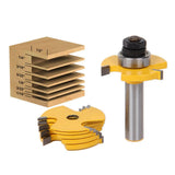 2Pcs/Set 1/4inch 1/2inch Shank Tongue & Groove Joint Assembly Router Bits Set T Shape Slot Cutter Tools For Wood Woodworking