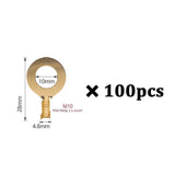 100pcs/bag Uninsulated Wire Sorting Kit M3/M4/M5/M6/M8/M10 Copper Crimp Terminal Ring Connector
