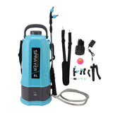 Battery Powered Backpack Sprayer Adjustable Pressure Agricultural Electric Sprayer with 5 Nozzles for Weeding Spraying Cleaning