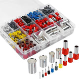 1000PCS Wire Ferrule Kit Copper Crimp Terminals Insulated Pin Cord End Connectors AWG(22 20 18 16 14 12 10 7 5 4 2 1/0 2/0 3/0)