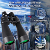 10-380X100 High-definition Binocular Telescope 10-90X Zoom Handheld Outdoor Birdwatching Binoculars with Large Objective Lens