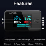AC Dual Voltage Digital Tester 0-500V Voltmeter 0-100A Ammeter 0-50K Power 0-99999Kwh Electric Energy Monitor with 35*23mm