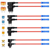 16pcs 4 Types Add-a-Circuit Fuse Tap Adapter with Standard & Mini & Low Profile Mini & Micro2 Blade Fuse Holder for Trucks Boats