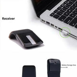 Arc-shaped Touch Folding Mouse Bluetooth/2.4G Optical Ergonomic Bluetooth Mouse 1200DPI Portable Cordless Mouse Smooth Office