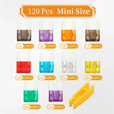 120pcs Mini Fuse Assortment Kit, Mini Blade Fuses for Truck, Auto, Automotive ,Truck(2A/3A/5A/7.5A/10A/15A/20A/25A/30A/35A)