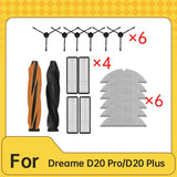 B27B For Dreame D20 Pro/D20 Plus Replacement Kit- Main Brush, Side Brush, Filter, Mop Cloth Robot Vacuum Accessories