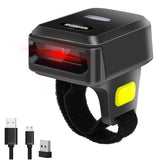 32-Bit CMOS Black A4 Mini Wireless USB Interface Portable 1D 2D QR Barcode Scanner with Wearable Ring Scanning Stock