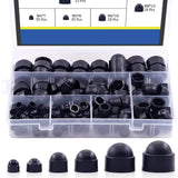 160Pcs Bolt Covers Screw Caps Assortment Kit, M4 M5 M6 M8 M10 M12 Nylon Acorn Dome Protection Caps for Protecting Hexagon Shaped