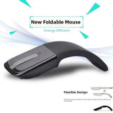 Arc-shaped Touch Folding Mouse Bluetooth/2.4G Optical Ergonomic Bluetooth Mouse 1200DPI Portable Cordless Mouse Smooth Office