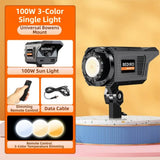 New 100W Studio Flash Light 6500K Bowens Mount LED Modeling Lamp Angle Adjust Strobe Light for Product