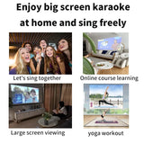 Portable Karaoke Projector With Dual Microphone High Fidelity Sound HD Wireless Projection