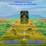 4G Trail Camera Photo Traps with 7500mAh Solar Panel 4MP 2K Video Cloud Storage Live Views Wide Angel Detection for Hunting