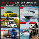 HTRC P40 QC2.0 Electric Car Battery Charger 6V 12V 24V LiFePO4 & Lead Acid Fireproof for Electric Motorcycles & Scooters