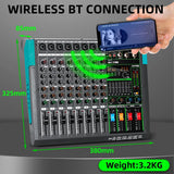 Biner MG8 USB Connection Built-in 256 Reverb Effect 8 Channels Digital Professional Audio Mixer Console