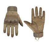 Tactile five-finger gloves with touchscreen, PU leather, non-slip, impact-resistant outdoor hunting and shooting protective gear