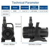Heto PG-11000 High Flow Submersible Water Pump High Head Garden Fountain Pump Waterfall Pumps Irrigation Hydroponic Pond Pump