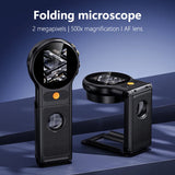 Portable Foldable 500X Digital Microscope 2MP Autofocus Magnifying Glass Coin Electronics Repair Photo Video Microscopes PC View