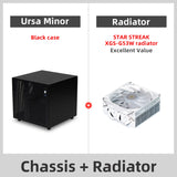 Ursa Minor NAS Chassis 4 Bay Mini-ITX Case, 9.9L Compact Design Supports SFX/SFX-L PSU & 70mm CPU Cooler for Home Server Storage