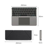 Folding Bluetooth Keyboard with Touchpad PC Phone Holder Foldable Keyboard Wireless PU Leather for iOS/Android/Windows/Mac