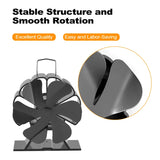 Black Fireplace Fan With 6 Blades Heat-powered Stove Fan No Battery or Electricity Required Log Wood Burner Eco Quiet Fan