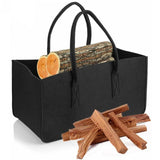 Felt Storage Bag Fireplace Wood Organizer Bags Shopping Basket Magazine Rack Firewood Pocket  Home Storage Bags Shopping Handbag