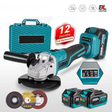 Brushless Electric Cordless Angle Grinder with Digital Display 5 Gear Wireless Angle Grinder with Power Battery