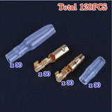 120PCS 3.5mm Bullet Connectors Kit Brass Bullet Male & Female Wire Terminals Connector with Insulation Cover for car Motorcycle
