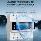 Three-phase Tuya WiFi 220V 60A Self-resetting Overvoltage Undervoltage Overload and Leakage Protection Device LCD Energy Meter