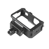 For DJI Action 5Pro 4 3 Camera Cage Rig Protective Case With Cold Shoe, Magnetic Baseplate Bezel Expansion Case