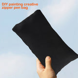 40 Pcs Canvas Zipper Pouch Bags Canvas Makeup Bags Pencil Case Blank DIY Craft Bags For Travel DIY Craft School Black