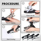E-Easy To Use-3 Piece Heavy Duty Plier Stapler Hand Hold Stapler 50 Sheet Capacity Desk Stapler For Home School Black