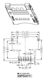 Flip Mobile Phone Small Card Micro SIM Card Holder 6P Flip Type 6PIN Card Slot 1.8H