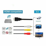 1.5M 5FT HDMI-Compatible Av Male To 3 RCA Conversion TV Set-Box DV DVD Audio Video Cable to 3rca Digital Wire Converter Adapter